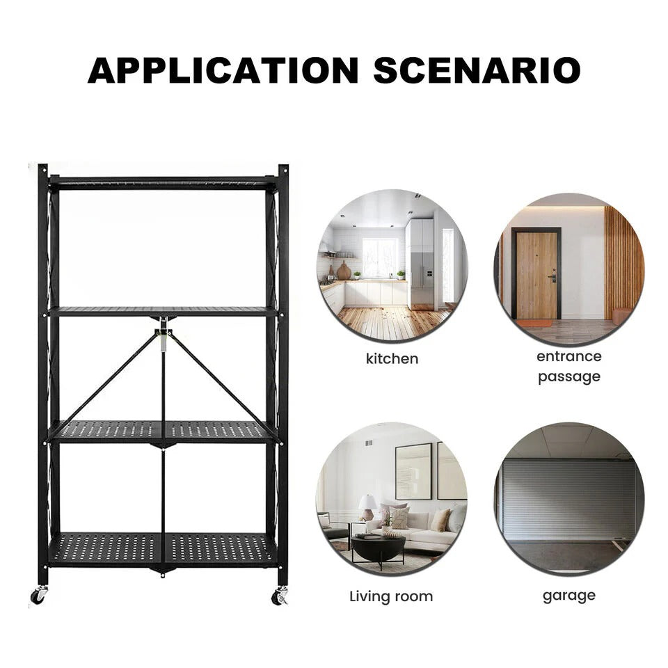 Foldable kitchen shelf rack
