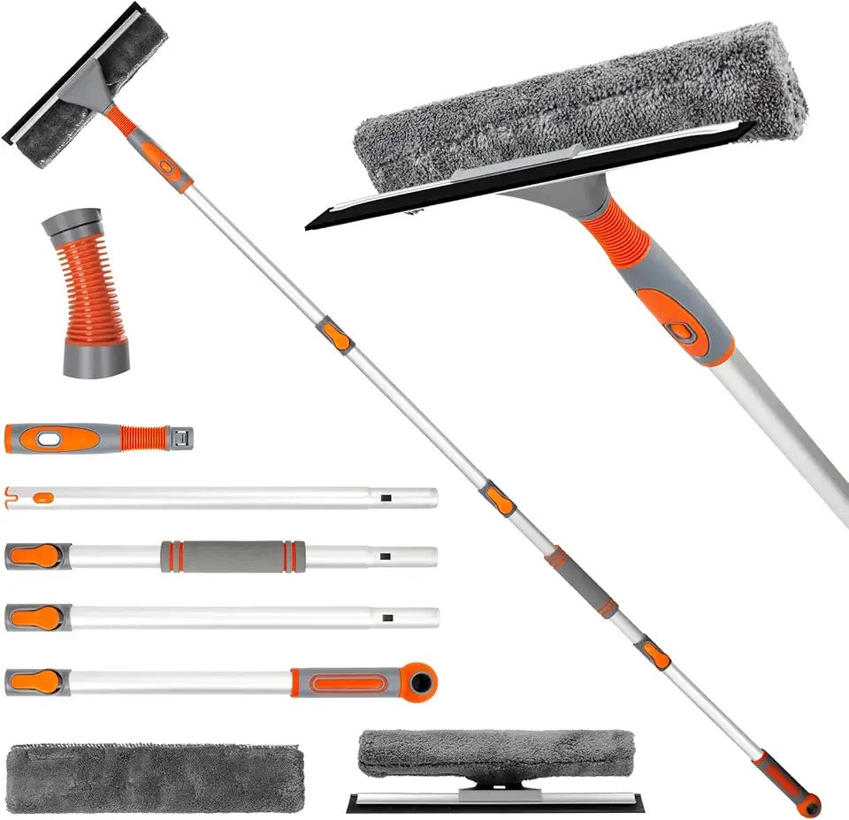 Multifunction window cleaning brush