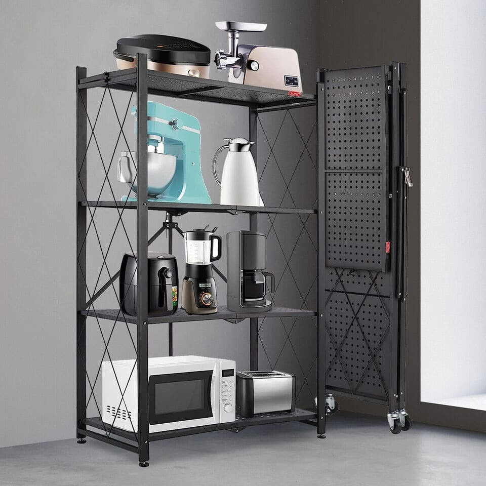 Foldable kitchen shelf rack